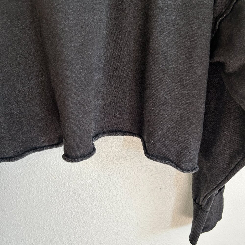 NWOT Free People Movement Sweatshirt XS Charcoal Gray Crop Boxy - Picture 8 of 10